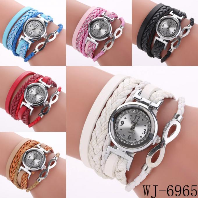 WJ-7029方法ダイヤモンドの女性の腕時計の花のブレスレットのhandwatchesの革腕輪の腕時計