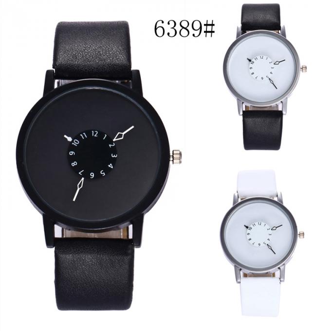WJ-7126熱い販売の流行の人はロゴ小さいOEMの腕時計の革腕時計の低価格を見ません